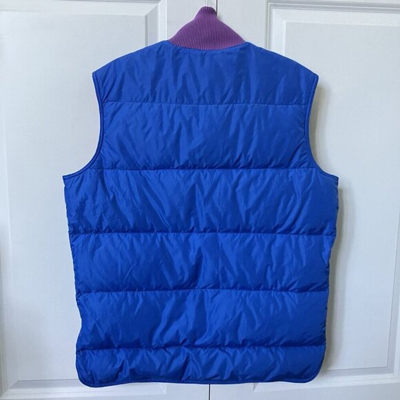 Vintage Swan Brand Quilted Vest Mens L Reversible Down Filled Zip Snap Puffer - Picture 2 of 8